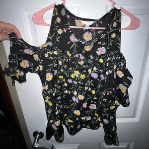 Floral shoulder shirt